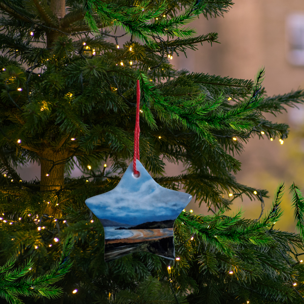 Donegal Ceramic Christmas Tree  Star Decorations.  Drumnacraig Beach