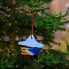 Donegal Ceramic Christmas Tree  Star Decorations.  Warden Beach.