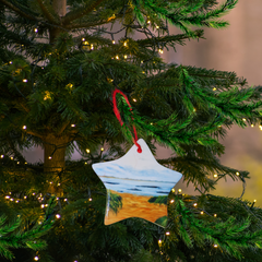 Donegal Ceramic Christmas Tree  Star Decorations The White Shore
