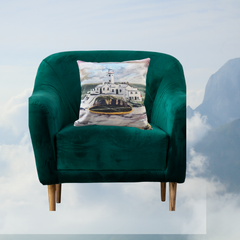 Donegal Linen Cushion Fanad Lighthouse in the Snow, C.o.Donegal