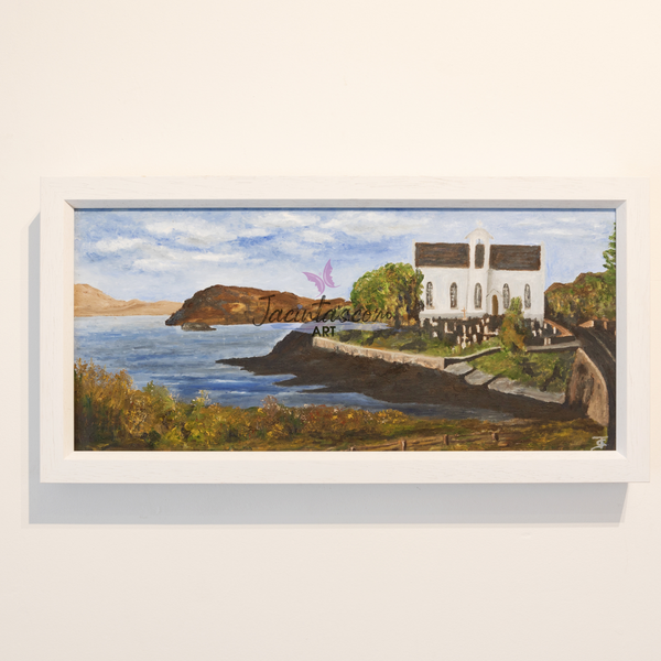 Oil painting of Massmount Chapel Fanad Co Donegal Ireland