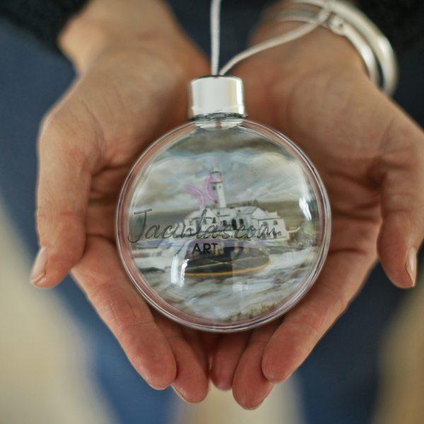 Bauble Fanad Lighthouse in the Snow, Fanad, C.o.Donegal, Ireland.