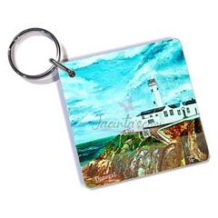 Key Ring Wooden Fanad Lighthouse, C.o.Donegal, Ireland