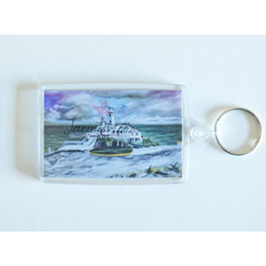 Keyring  plastic of Fanad Lighthouse in the snow
