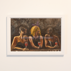 Oil painting  Ladies Red Wine Night Out