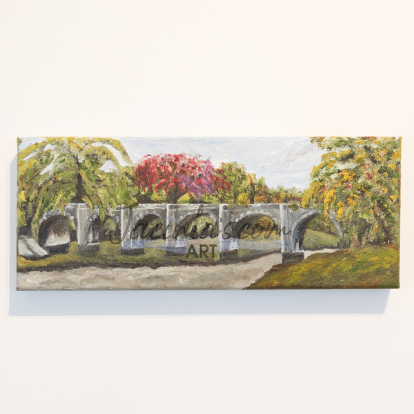 Oil Painting "Tranquil Treasures of Buncrana" at Castle Bridge Buncrana C.O. Donegal, Ireland.