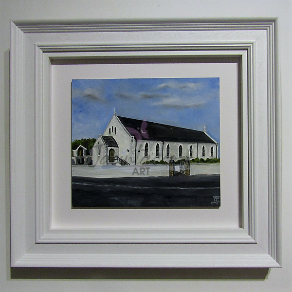 Oil Painting  called"Tranquil Reflections.  St Mary's Chapel, Fanavolty, Fanad ,C.o Donega,l Ireland