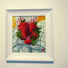 Oil Painting of A Symphony of Strawberries
