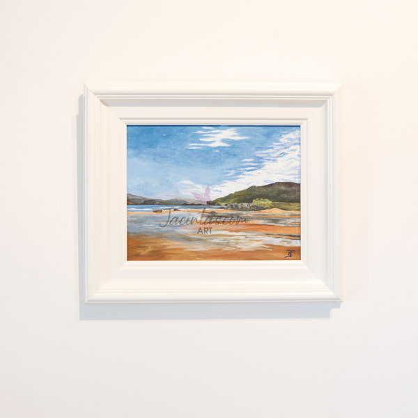 Oil painting of Warden Beach/Ballymastocker Bay From Knockalla Side In Oil