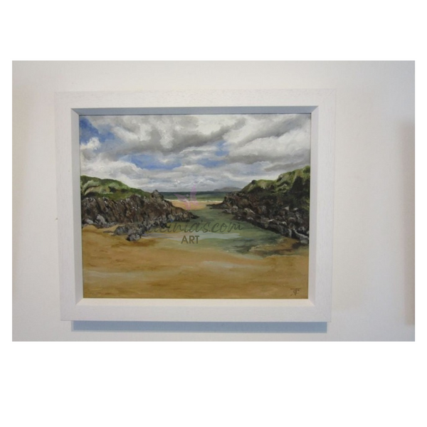 Oil Painting  called " Coastal Serenity " in Warden Beach/ Ballymastocker Bay, C.o.Donegal