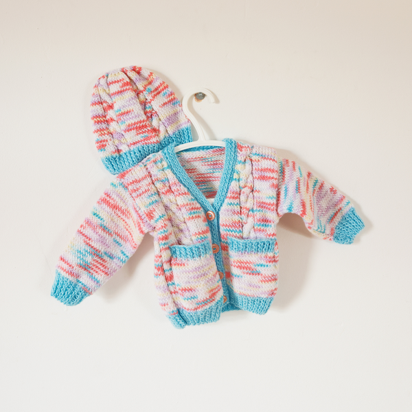 Hand Knitted Colourful Baby Set