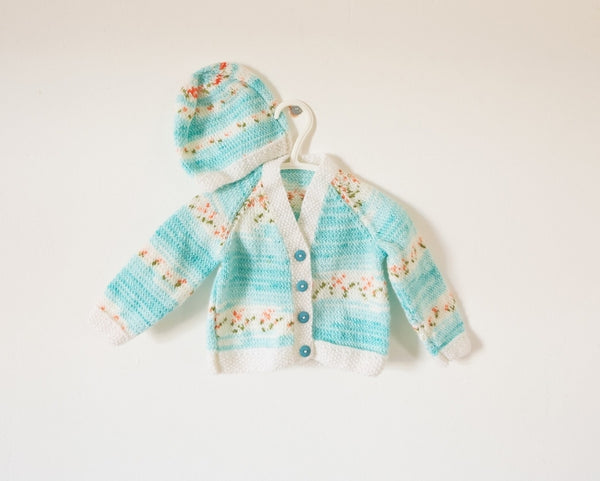 Hand Knitted Afternoon Delight Baby Cardigan Set