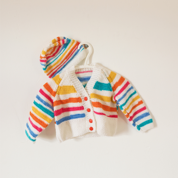 Hand Knitted Cardigan and Hat Little Treasure Baby Set